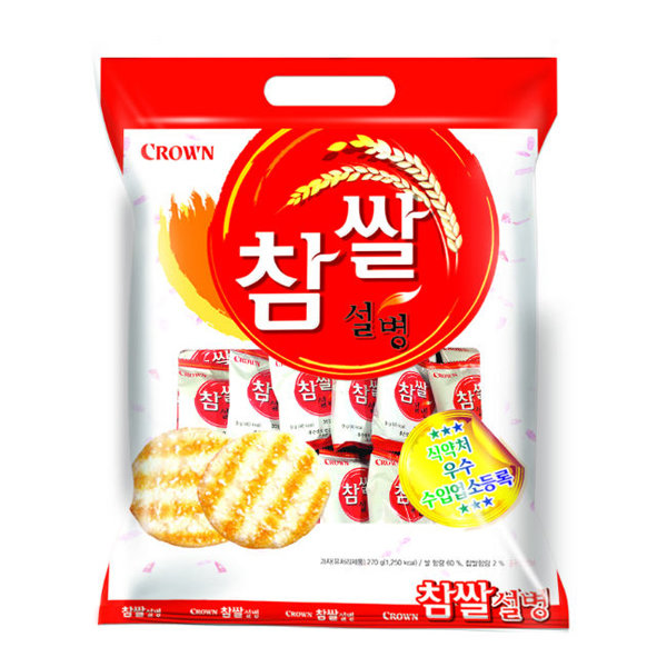 [クラウン]チャムサルソルビョン(米菓子) 270g×10袋/韓国おかき/雪の宿/せんべい