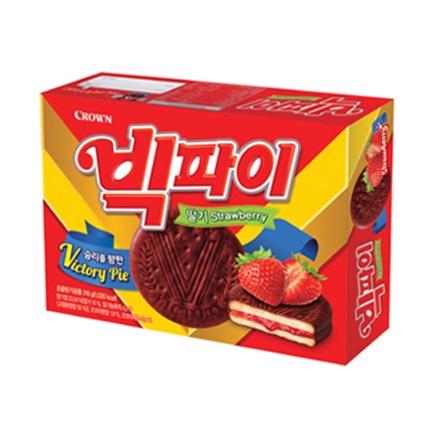 [クラウン]ビッグパイ 216g×12箱/韓国お菓子/イチゴケーキ/チョコレートパイ