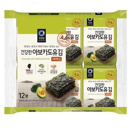 [清浄園]アボカド油 在来海苔12袋(48g)×8セット/韓国食品/韓国海苔/韓国味付けのり/シーズニング海苔