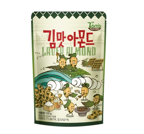 [Tom's Farm]のり味 アーモンド 130g × 10袋/韓国お菓子/ミックスナッツ/おつまみ