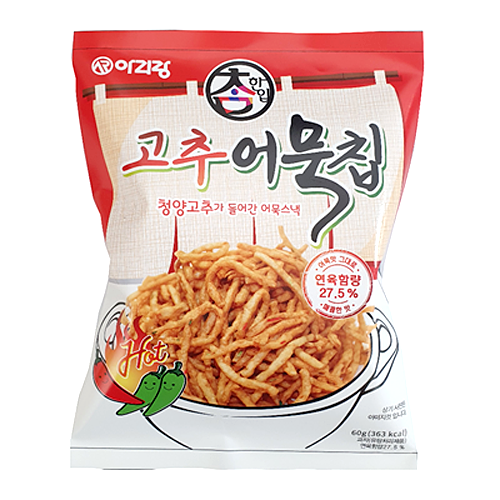 [アリラン]唐辛子かまぼこチップ 60g × 16袋/韓国お菓子/韓国スナック/焼かまぼこ